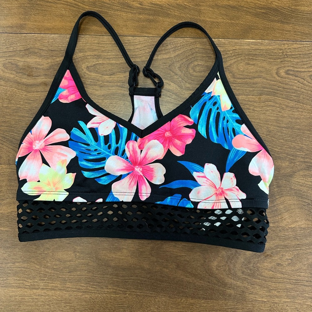 Victoria's Secret Black and Pink Bikini Top in Good Condition